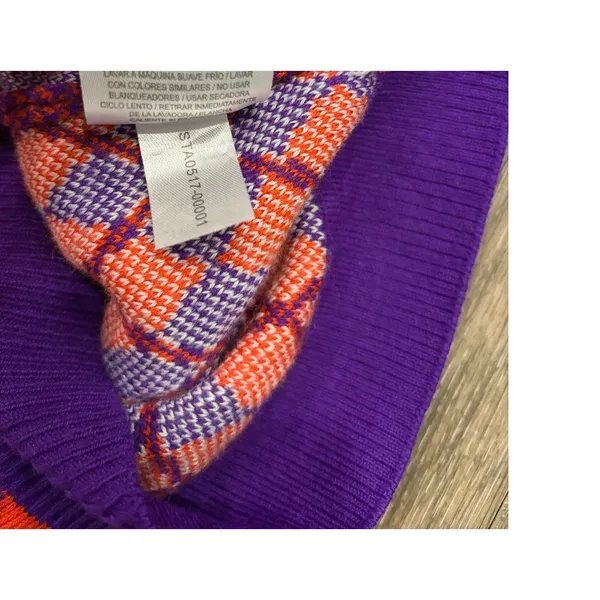 Clemson Tigers Ugly Christmas Sweater Womens Medium Purple Orange - Image 5