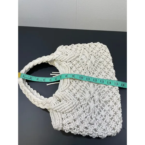 Women's Handmade Macrame/Crochet White Hand bag SKU 4278 - Image 8