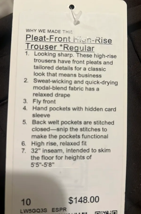 Pleat-Front High Rise Trouser *Regular - Image 7