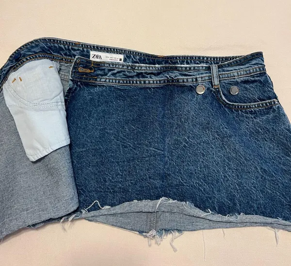 Zara Wrap Jean Skirt - Image 6
