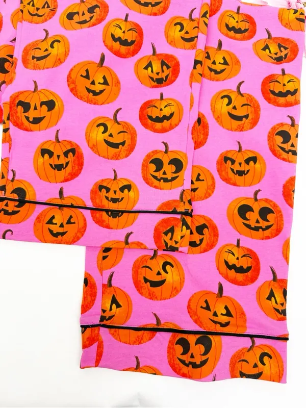 BedHead PJs Jolly Jack-O-Lantern Long Sleeve Classic Stretch Jersey Pajama Set - Image 15