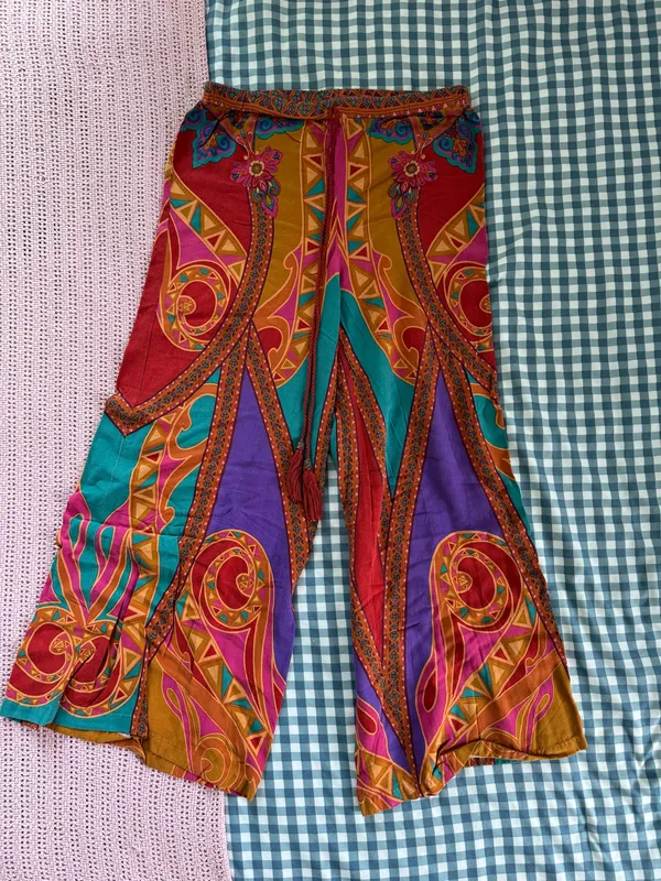 Colorful Pattern Loose Fit Pants Multiple Size M - Image 2