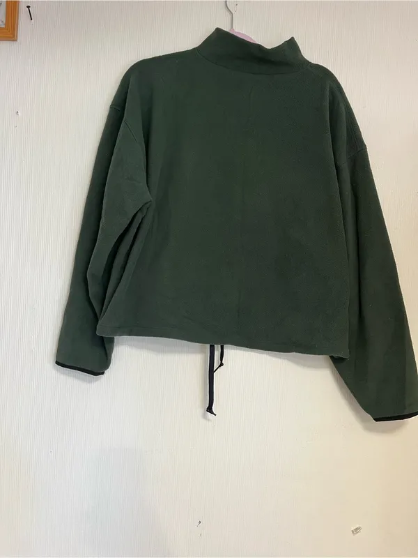 PINK Victoria's Secret Olive Green Half-Zip Fleece Pullover - Image 6