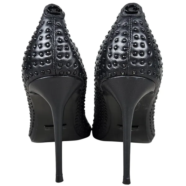 Guess Womens Sabalie Black Studded Leather Pointed Toe Stiletto Pumps Heels 8.5 - Image 3