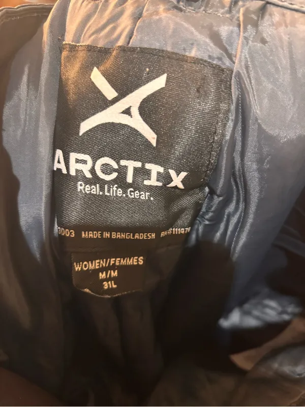 Arctix womens insulated waterproof ski snow pants gray M 31L - Image 5
