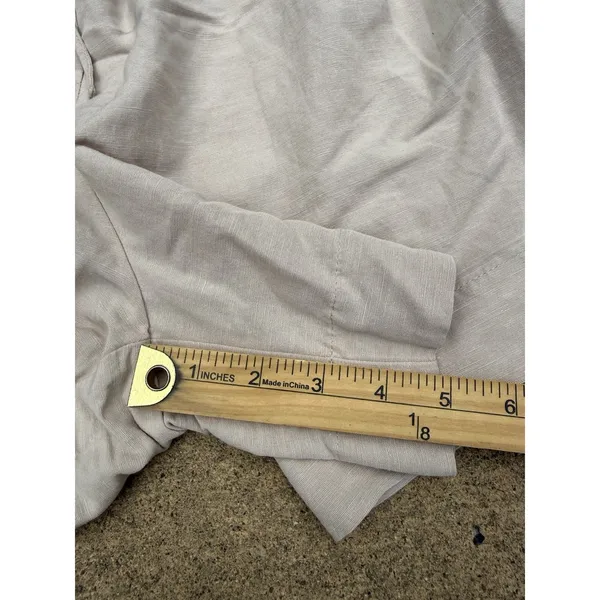 NEW H&M Linen Blend Shorts Womens Large Beige Casual Coastal Summer‎ - Image 3
