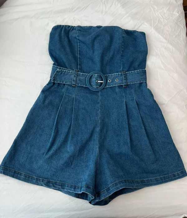 Ruby and Jenna - Olivaceous Denim Romper - Image 5