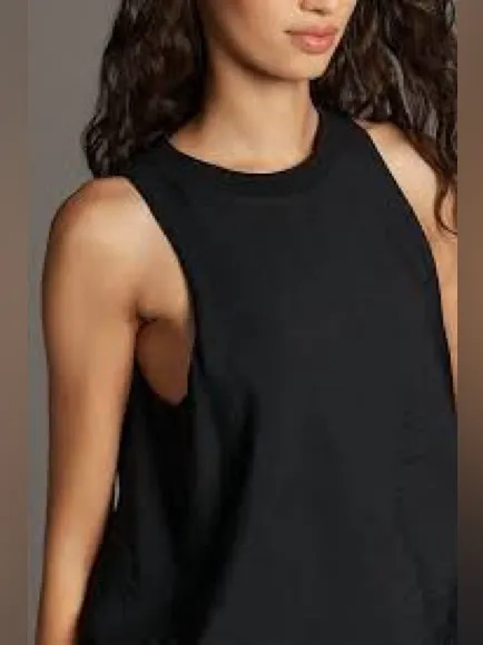 NWT By Anthropologie Shimmer Bubble Hem Top Black Medium - Image 5