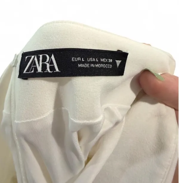 Zara Two Piece White Strapless Set Bottom Large Top Medium - Image 5