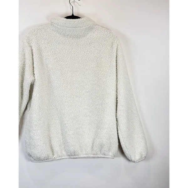 Patagonia Womens Jacket White Los Gatos High Pile Fleece 1/4 Zip Pullover Medium - Image 9
