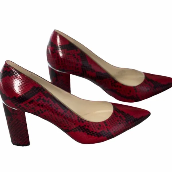 NEW MARC FISHER SNAKE PRINT Pump Heel Sandal Slip On - Image 3