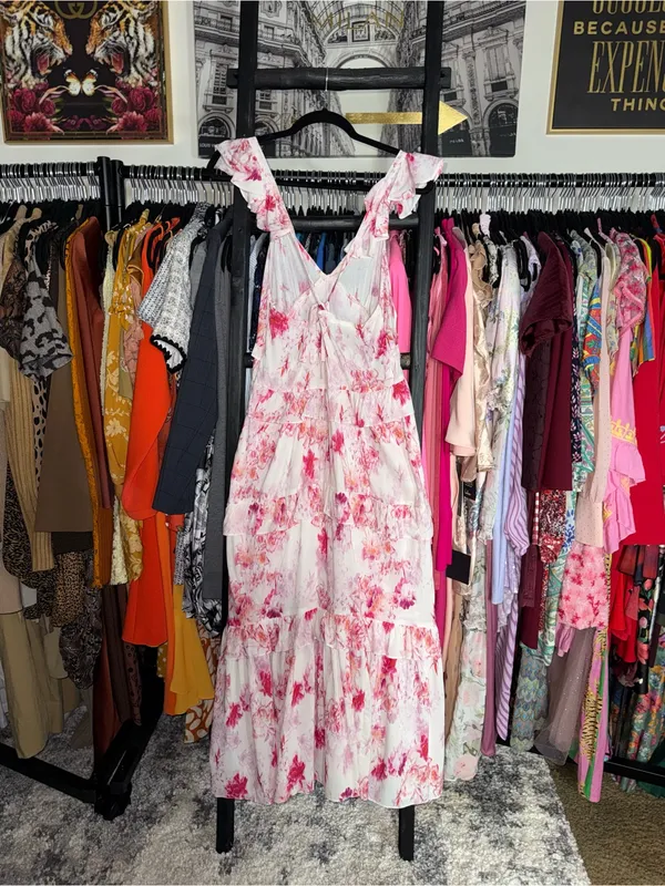 MISA Los Angeles x REVOLVE Morrison Floral Ruffle Midi Dress Women’s Small EUC - Image 14