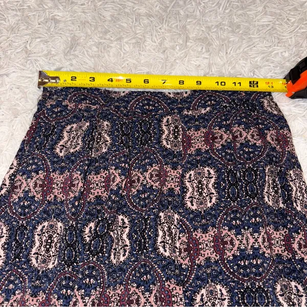 Abercrombie & Fitch Paisley Aztec Boho Crop Wide Leg Pull On‎ Pants Blue medium - Image 5