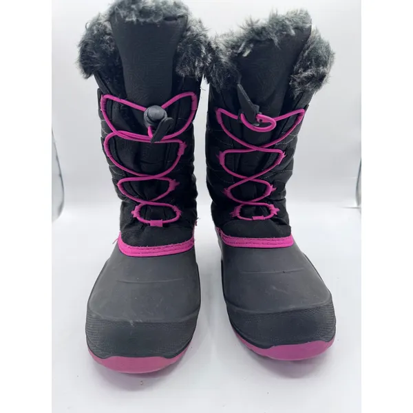 Kamik 6 Black Pink Snow Boots Women\'s Faux Fur Trim Winter Waterproof‎ - Image 2