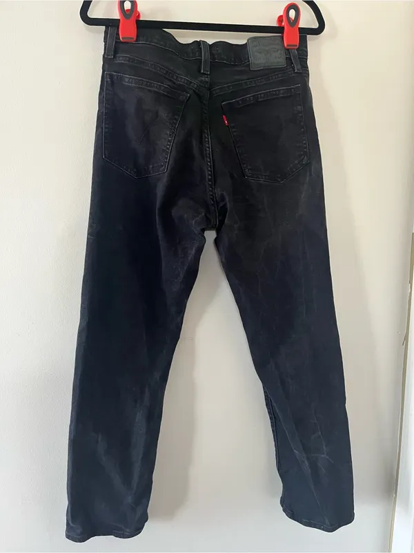 Levi's Black Wedgie Straight High Rise Jeans 30 Button Fly 90s Model Off Duty - Image 3