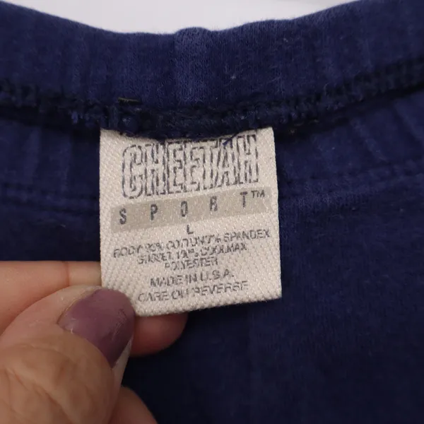 Cheetah Sport Womens Navy Blue Cotton Spandex Biker Shorts Size L Made in USA - Image 3