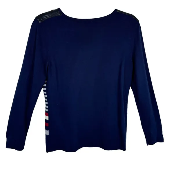 Orly Striped Nautical Sweater‎ Womens Medium Blue - Image 2