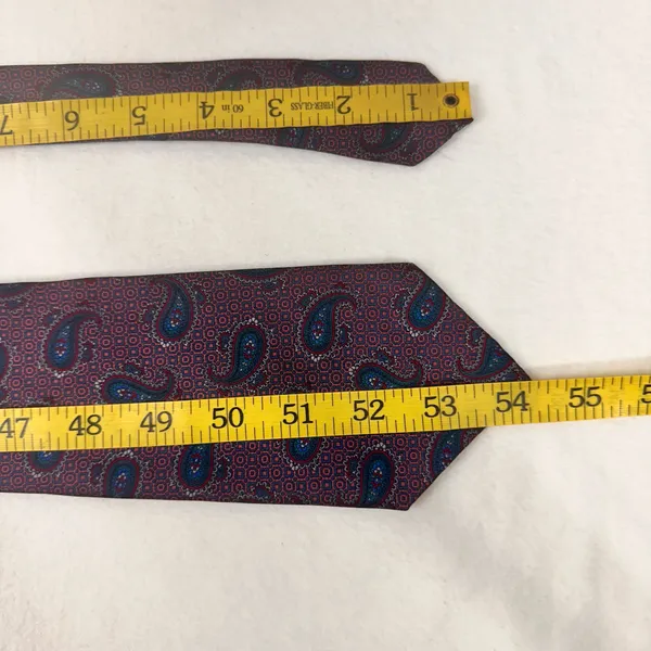 Mallards Neck Tie Silk Purple Multicolor Presley Geometric Hand Sewn USA - Image 9