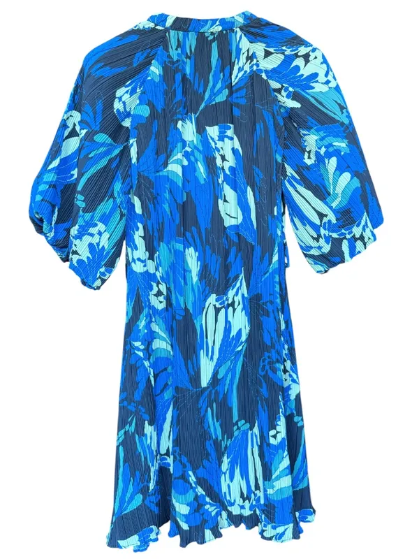 Ciebon Blue‎ Pleated Balloon Sleeve Dress Sz S - Image 5