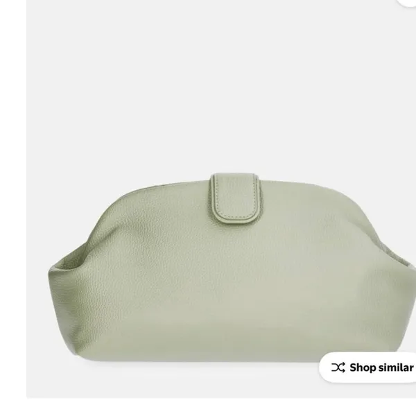Free Assembly Sage Green‎ Faux Leather Clutch Handbag And Bag Charm - Image 6