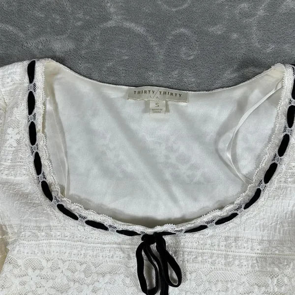 VTG Thirty Thirty Womens Y2K Lace Babydoll Top Small Coquette Romantic Ballet - Image 6
