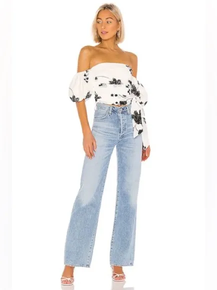 House of Harlow 1960 x REVOLVE Leya Embroidered Top in White & Black - Image 11
