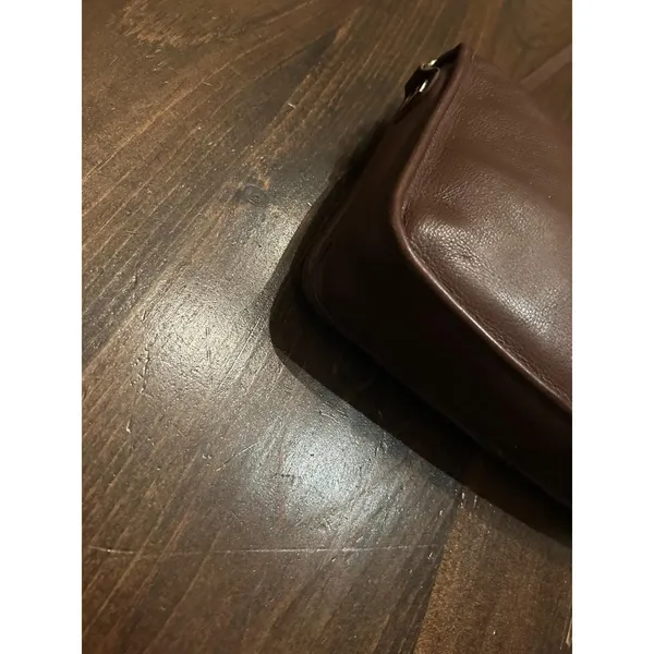 Vintage Carriage Court Brown Genuine Cowhide Leather Clutch Bag Purse Classic - Image 10