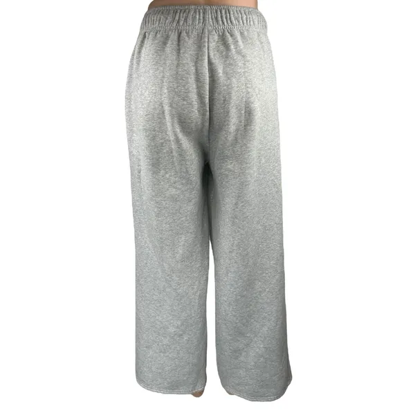 Automet Gray Fleece High Waist Flared Wide Leg Trousers Lounge Sweatpants Size L - Image 3