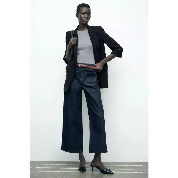 Zara Basic Women's Black Long Sleeve Business Open-Front Blazer Jacket Size S - Image 2