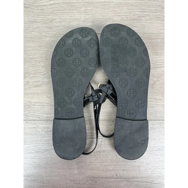 Tory Burch Black Patent Leather Ali Thong Sandal Sz.10 - Image 13
