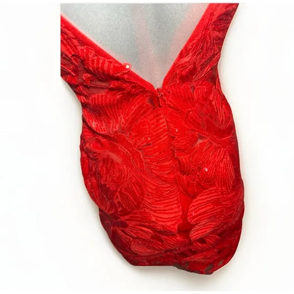 JOVANI 4552 Red Embellished Deep V-Neck Cocktail Dress Size 2 NWT Prom Party - Image 8