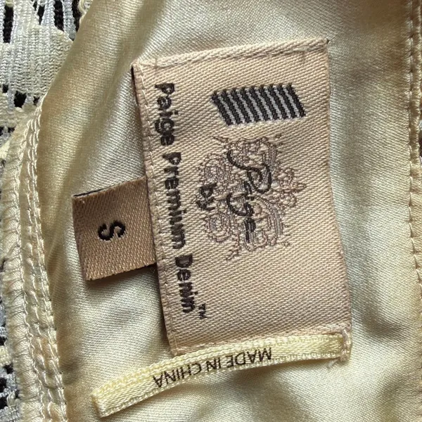 PAIGE Brown Lace Tank Top with Cream Accents - Image 9