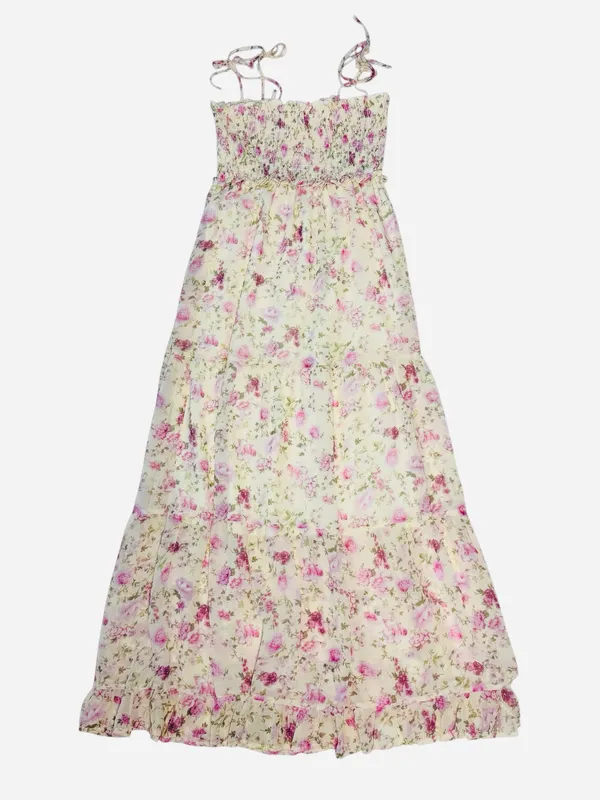 Pink Lily Floral Smocked Tiered Maxi Dress - Image 4