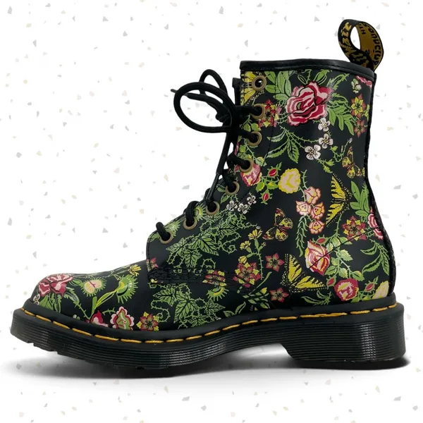 Dr. Martens 1460 Floral Bloom Venus Flytrap Butterfly Print Leather Boots Size 6 - Image 5