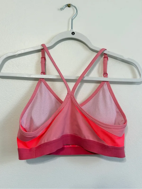Nike Women's Dri-FIT Indy Padded V-Neck Sports Bra Size Large Pink - Image 6