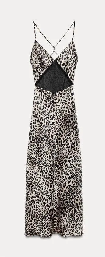Zara maxi dress cheetah leopard animal print slip satin evening party cocktail - Image 12
