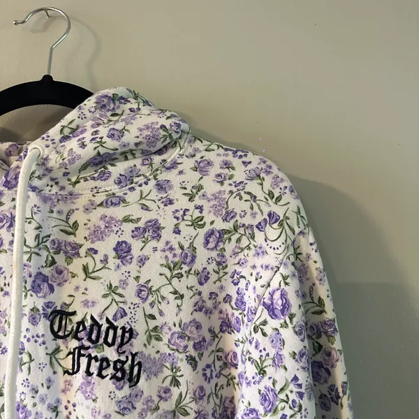 Purple Floral Print Hoodie August 2021 Collection - Image 5