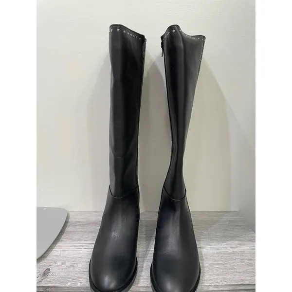 Steven‎ NC-Zoe Black Leather Studded Tall Riding Boots Womens 8.5 M NIB - Image 2