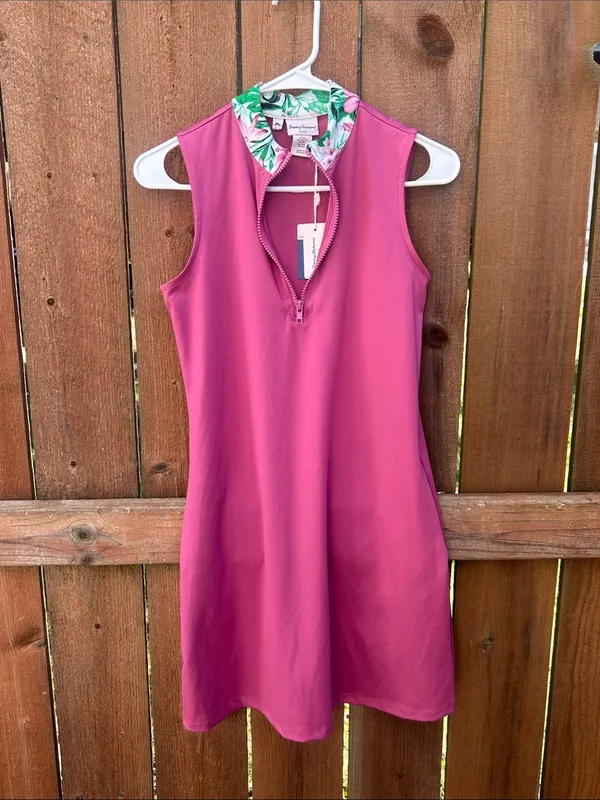 Tommy Bahama Pink Floral Collar Golf Dress Size XS NWT - Image 2