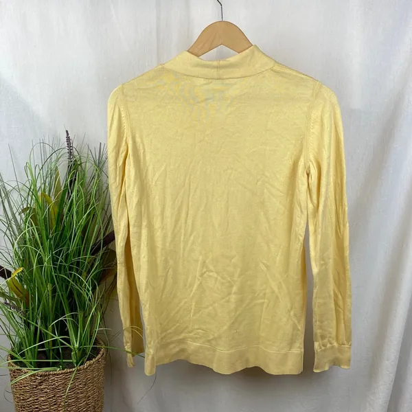 Pendleton Silk & Cashmere Blend Yellow Long Sleeve V Neck Sweater M - Image 3