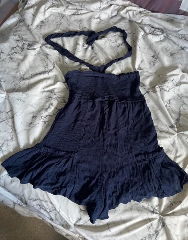 Venus navy halter tie romper - Image 3