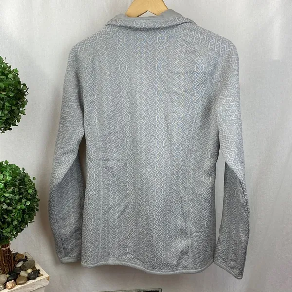 Patagonia Gray Diamond Print Long Sleeve Quarter Zip Sweater L - Image 3