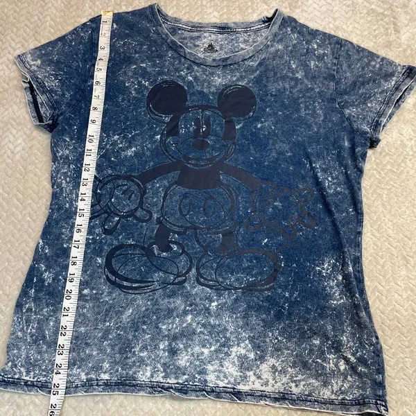 Disney Acid Wash Mickey Mouse Short Sleeve T-shirt‎ Women Size XL - Image 4