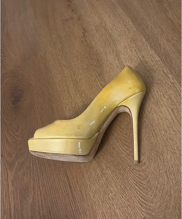 Jimmy Choo Heels Patent Leather Nude 37 - Image 6