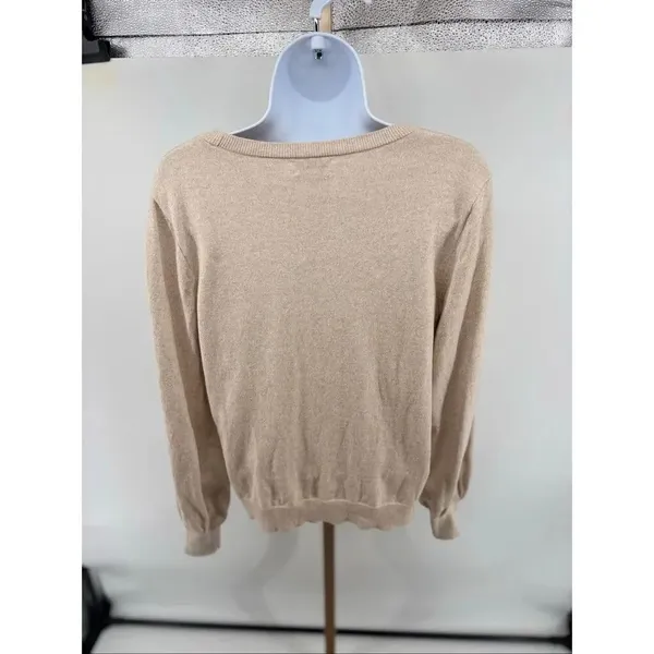 J.Crew Factory With Cashmere Crewneck Sweater Medium Oatmea - Image 7