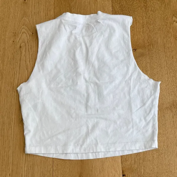 True Religion Tank Top Cropped Size S White Black Red - Image 3