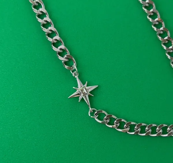 Link Chain Star Necklace for Men Women Streetwear Hip Hop Unisex Necklace - Image 3