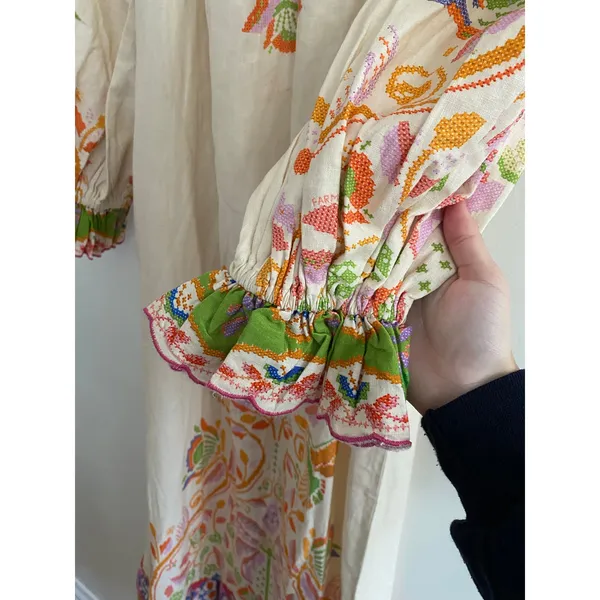 FARM RIO NWT Anthropologie Printed Linen Blend Dress Size XS - Image 11