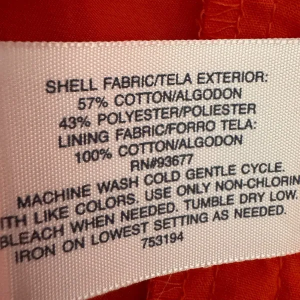 St. John's Bay Womens Sz S Orange Trench Coat Belted Pea Coat Lightweight Cotton - Image 9