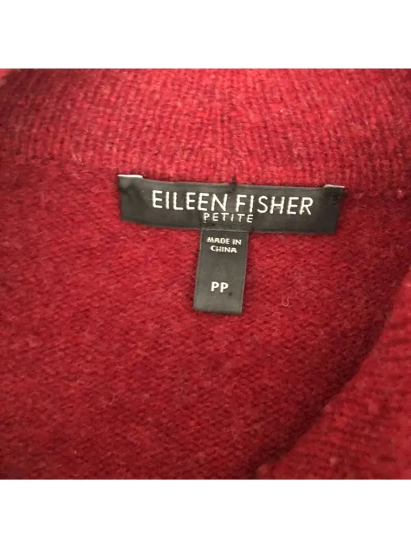 Eileen Fisher Womens Cardigan Jacket Red Size PP Wool Button-Up Petite - Image 4